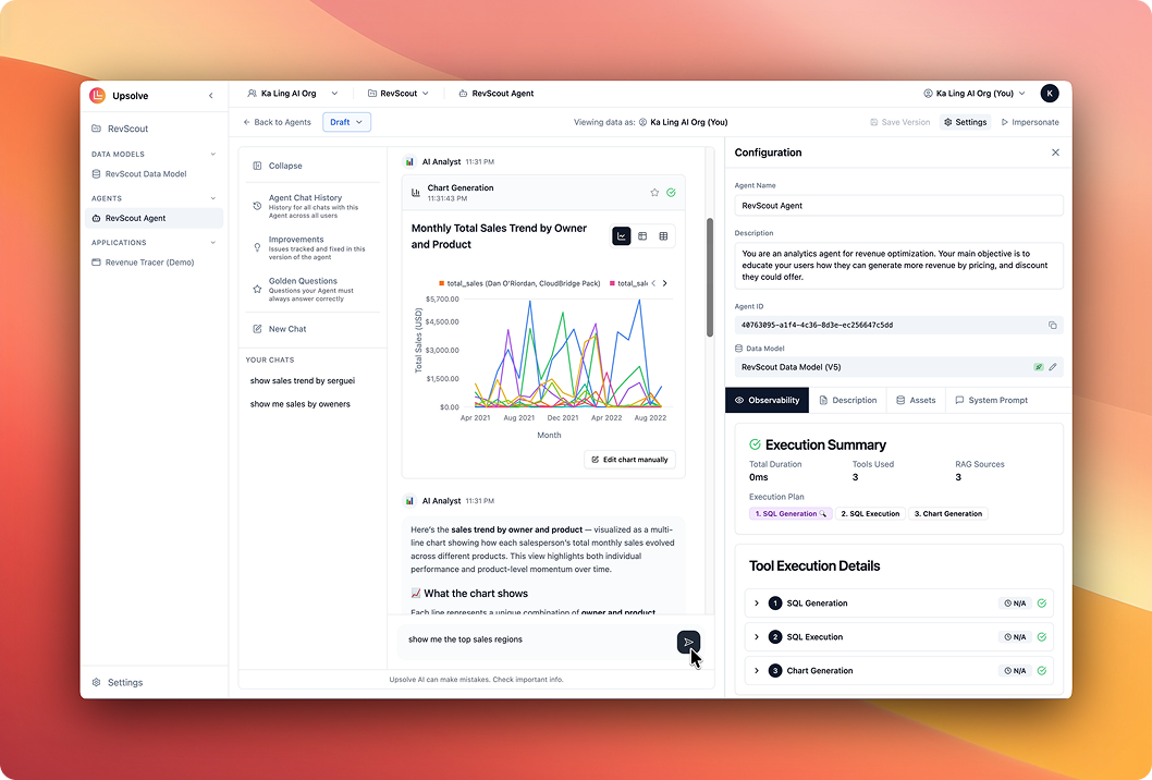 Agent Studio for Data Teams - Upsolve AI